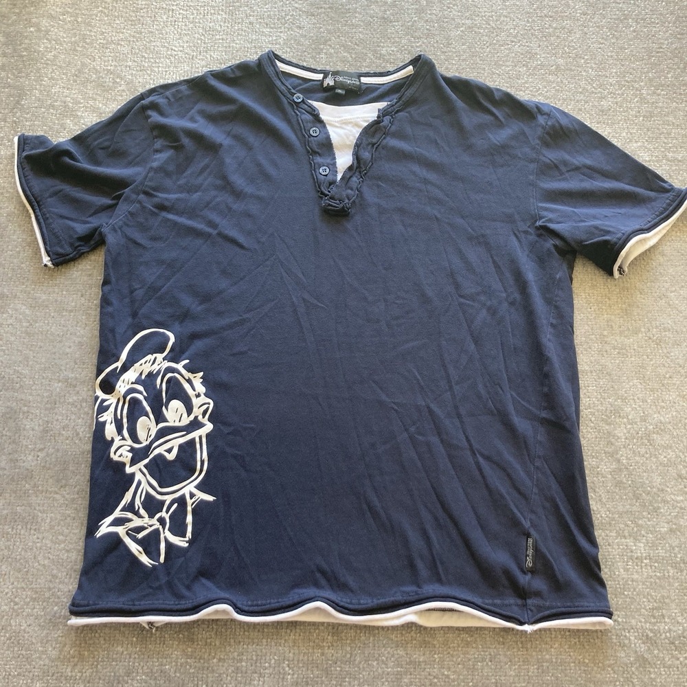 Disneyland Hong Kong Mickey Mouse Shirt Mens XL Blue Graphic Disney‎ Tee